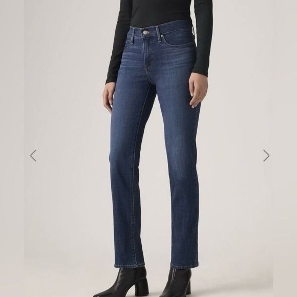 Levi's 314 Shaping Straight Leg Dark Wash Midrise Jeans Size 28